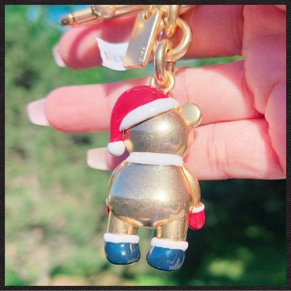 Coach Santa Bear Bag Charm NWT - Picture 4 of 5